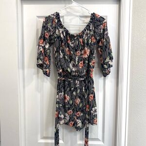 Lily Rose Black Floral Romper